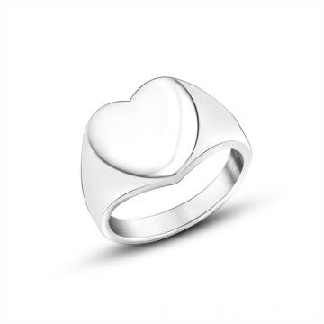 Shangjie OEM anillos Women Stainless Steel Men Rings 18k Gold Plated Rings Non-allergic Plain Heart Rings